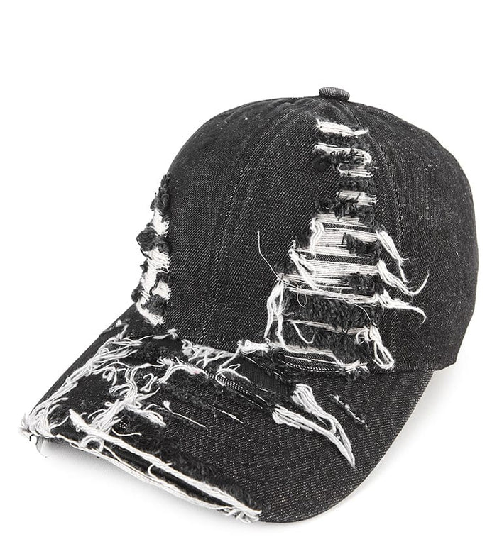 Rugged Denim Baseball Cap - Black Denim