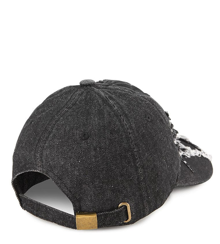 Rugged Denim Baseball Cap - Black Denim