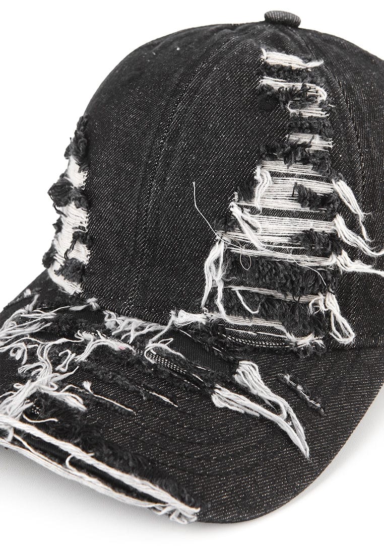 Rugged Denim Baseball Cap - Black Denim