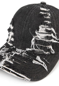 Rugged Denim Baseball Cap - Black Denim