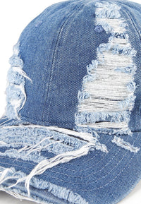 Rugged Denim Baseball Cap - Dark Denim