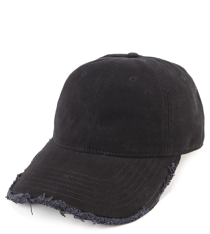 Frayed Baseball Cap - Black