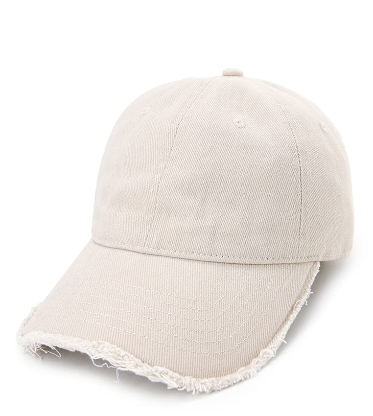 Frayed Baseball Cap - Cream