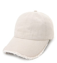 Frayed Baseball Cap - Cream
