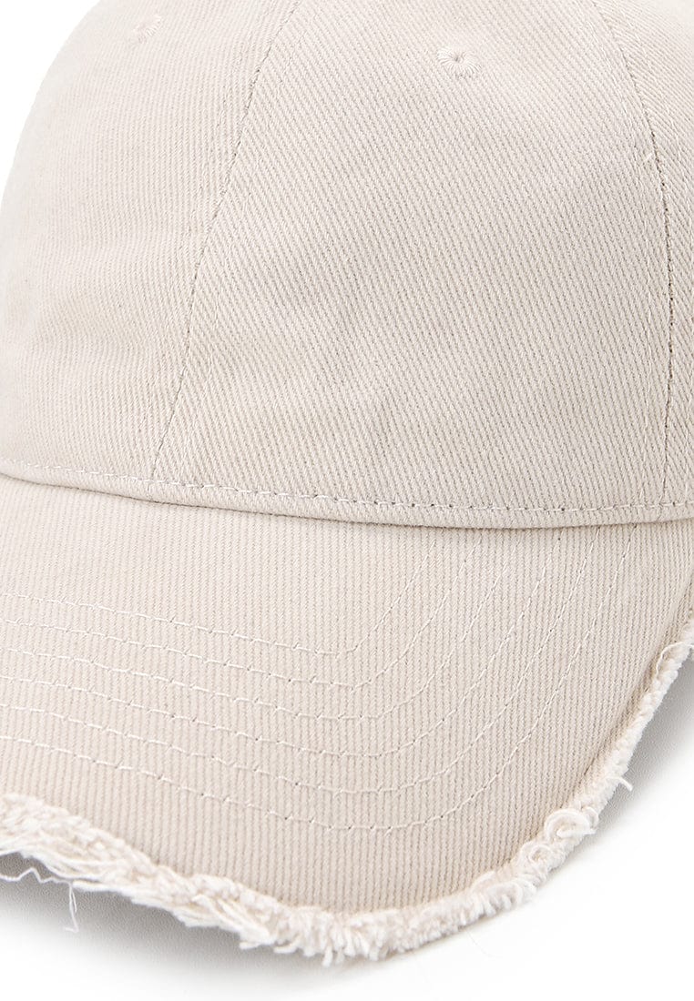 Frayed Baseball Cap - Cream