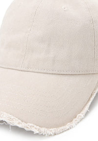 Frayed Baseball Cap - Cream