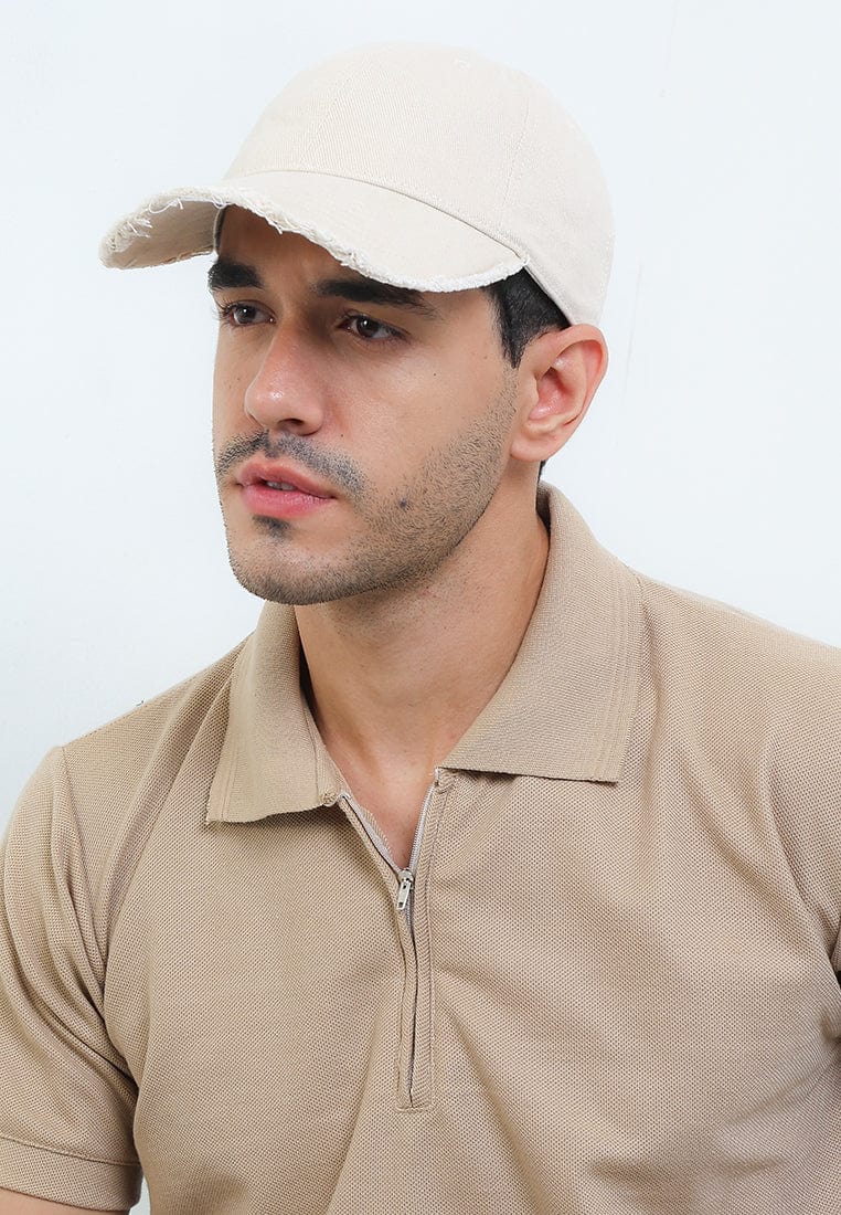 Frayed Baseball Cap - Cream
