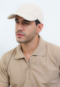 Frayed Baseball Cap - Cream
