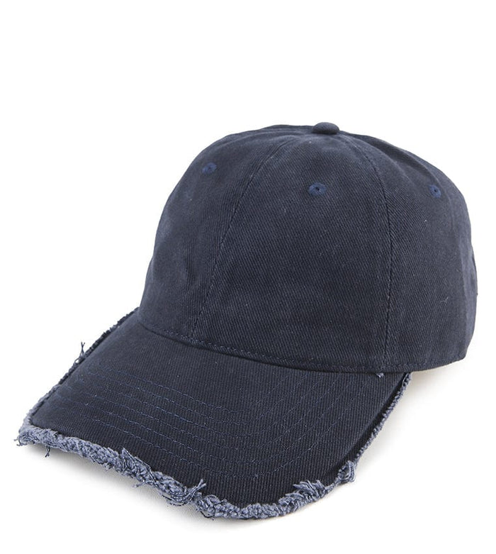 Frayed Baseball Cap - Navy