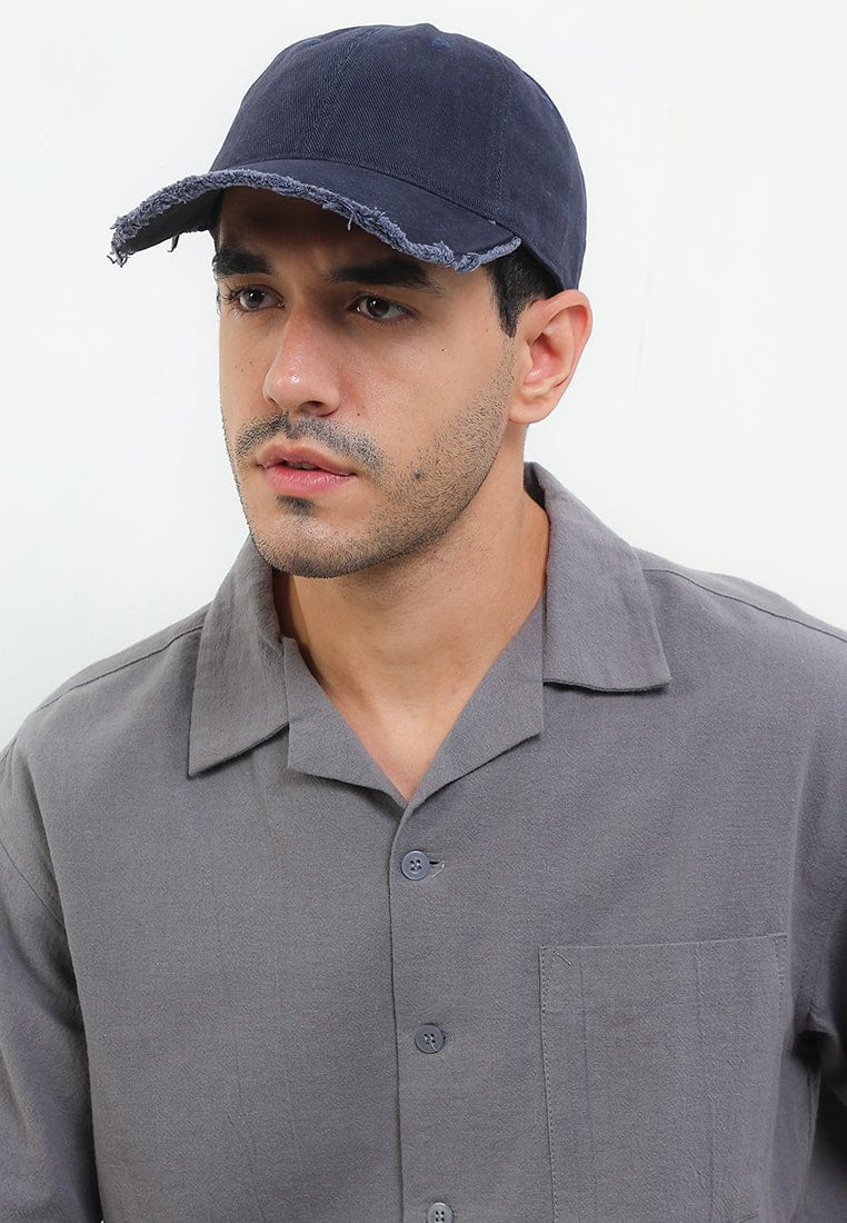 Frayed Baseball Cap - Navy