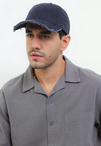 Frayed Baseball Cap - Navy