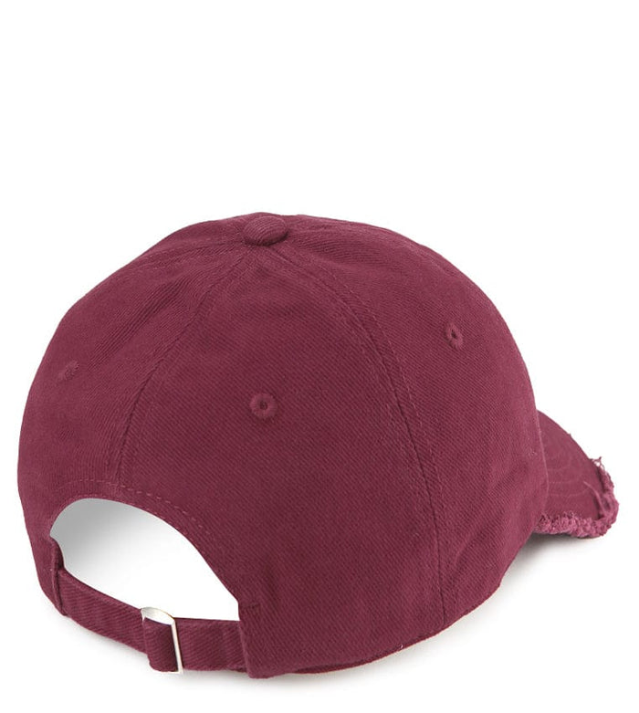 Frayed Baseball Cap - Maroon
