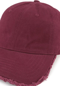 Frayed Baseball Cap - Maroon