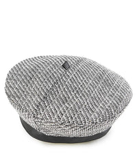 Tweed Beret Hat - White
