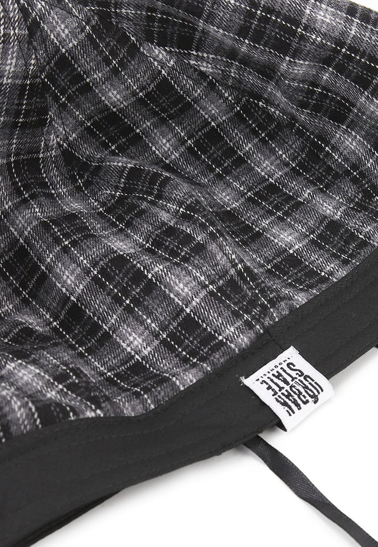 Plaid Beret - Black Grey