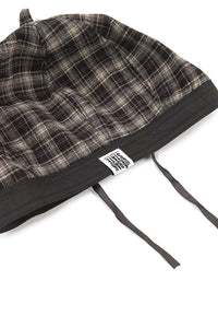 Plaid Beret - Beige Black