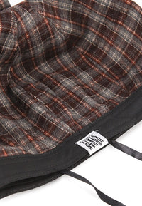 Plaid Beret - Red Grey