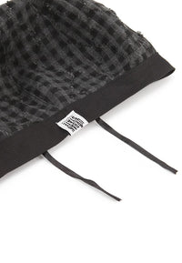 Ripped Checkered Beret - Black