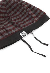 Ripped Checkered Beret - Red