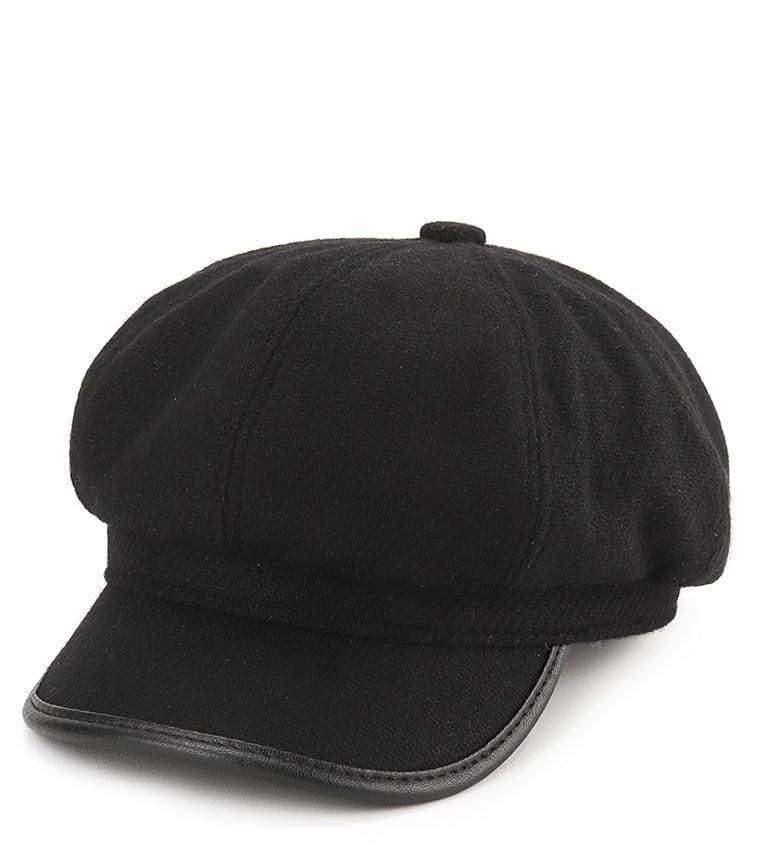 Canvas Newsboy Cap - Black