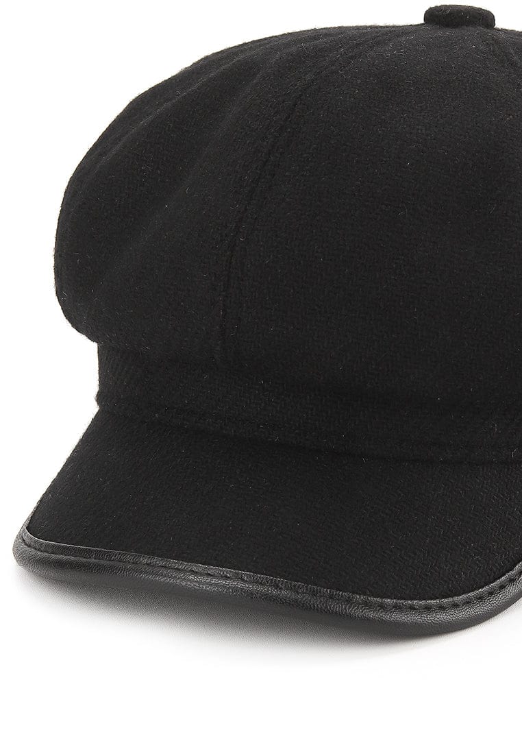 Canvas Newsboy Cap - Black