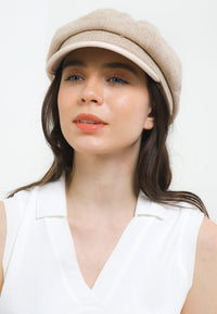 Canvas Newsboy Cap - Cream