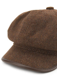 Canvas Newsboy Cap - Brown