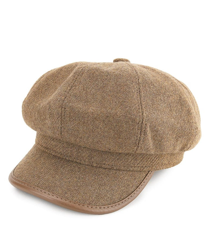 Canvas Newsboy Cap - Beige