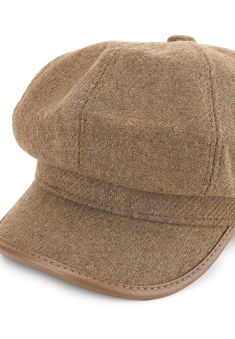 Canvas Newsboy Cap - Beige