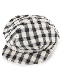 Checkered Newsboy Cap - Black