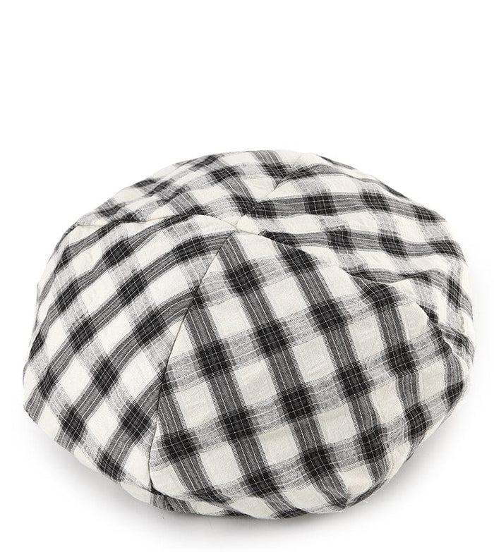 Checkered Newsboy Cap - Black