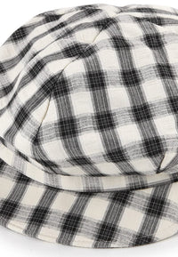 Checkered Newsboy Cap - Black