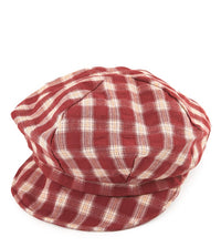 Checkered Newsboy Cap - Red