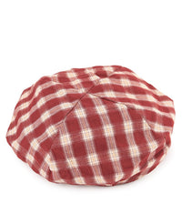 Checkered Newsboy Cap - Red