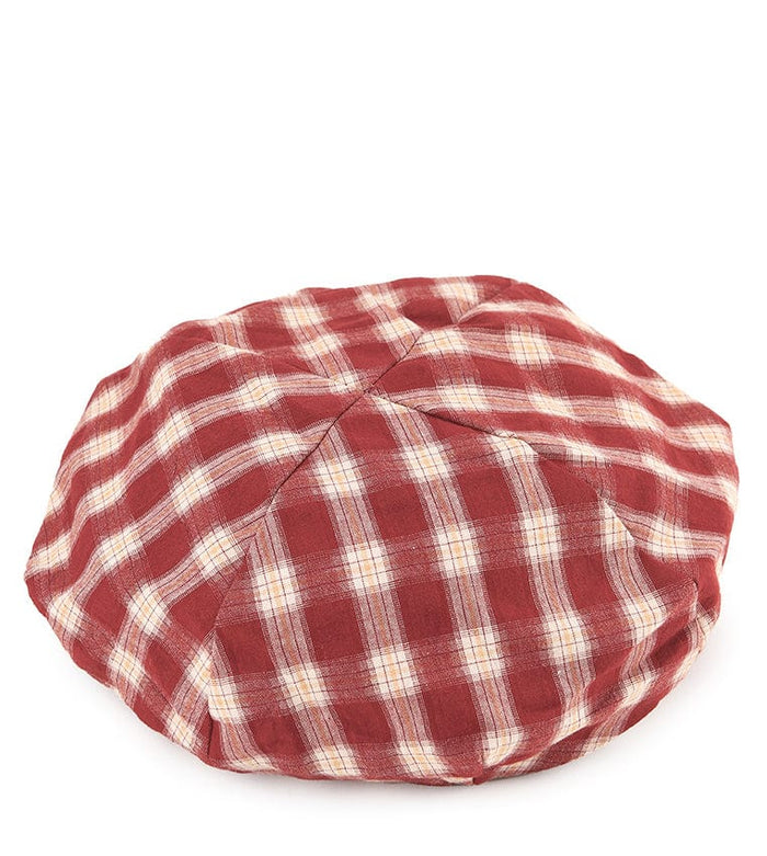 Checkered Newsboy Cap - Red