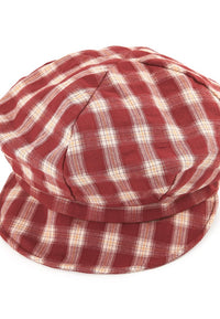 Checkered Newsboy Cap - Red