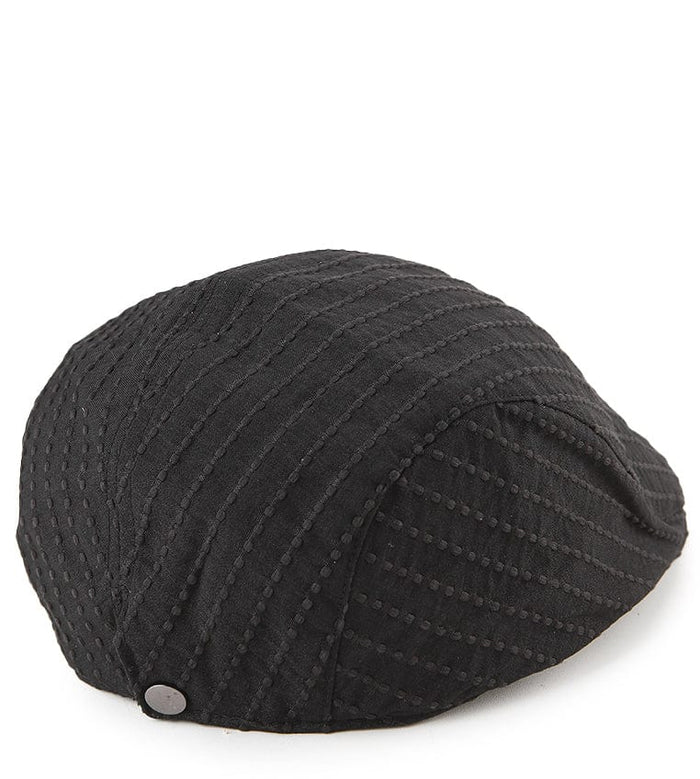 Stitched Flat Cap - Black
