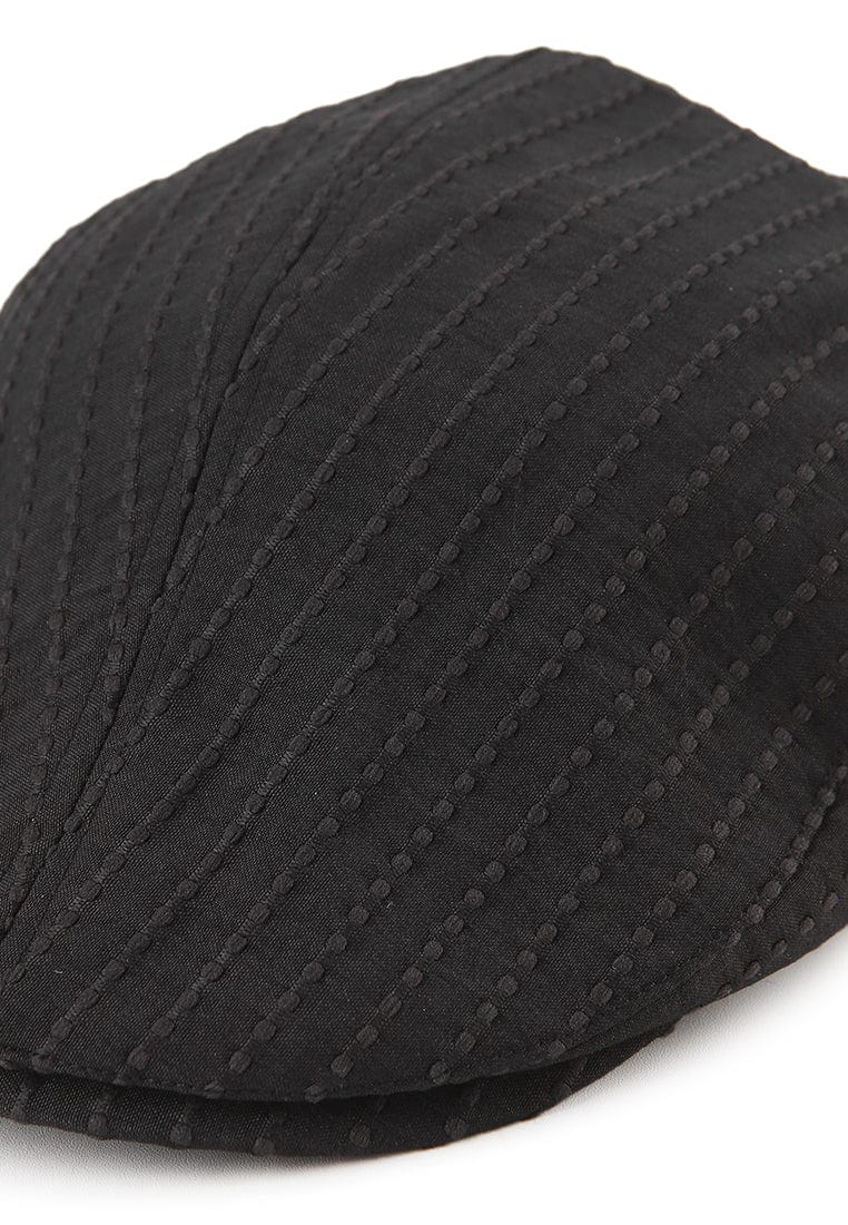 Stitched Flat Cap - Black