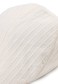 Stitched Flat Cap - White