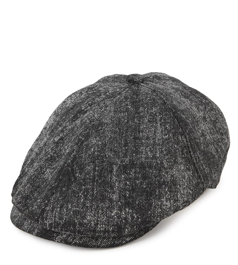 Vintage Washed Flat Cap - Black