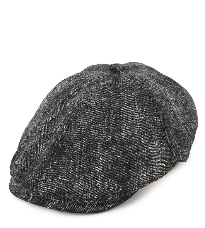 Vintage Washed Flat Cap - Black