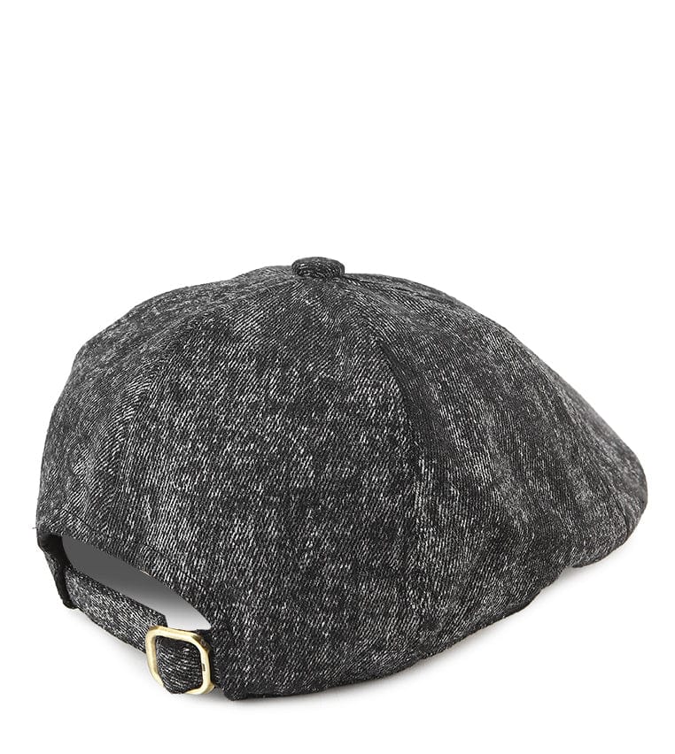 Vintage Washed Flat Cap - Black