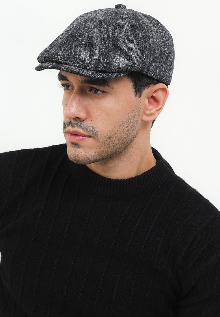 Vintage Washed Flat Cap - Black