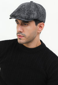 Vintage Washed Flat Cap - Black