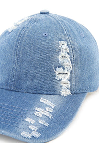 Ripped Denim Baseball Cap - Light Denim