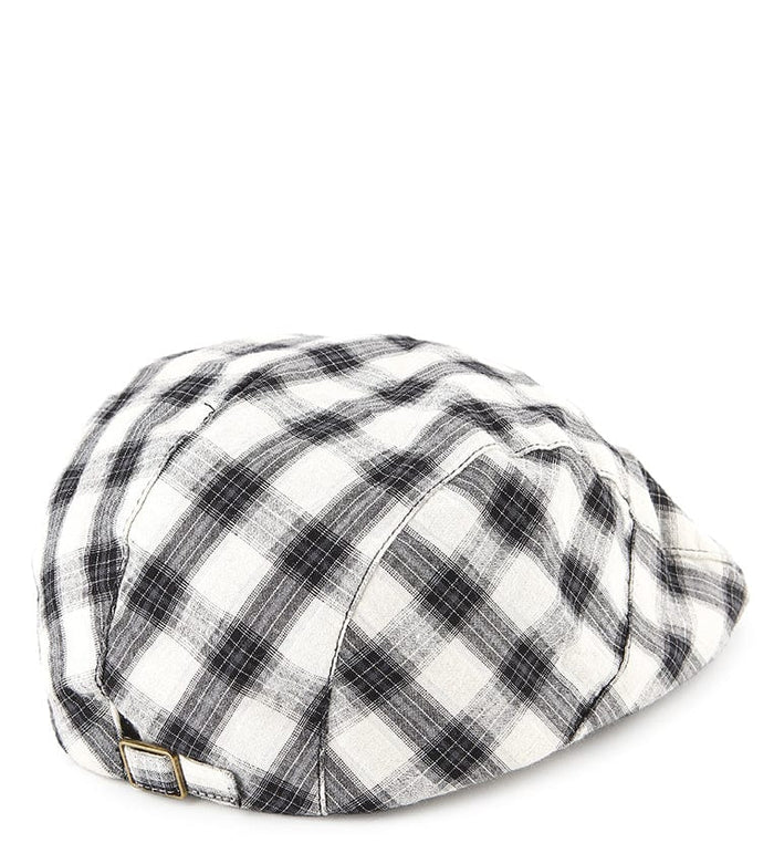 Plaid Flat Cap - Black