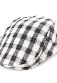 Plaid Flat Cap - Black