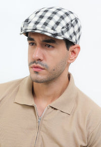Plaid Flat Cap - Black