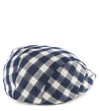 Plaid Flat Cap - Navy