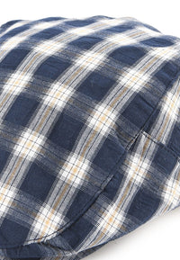 Plaid Flat Cap - Navy